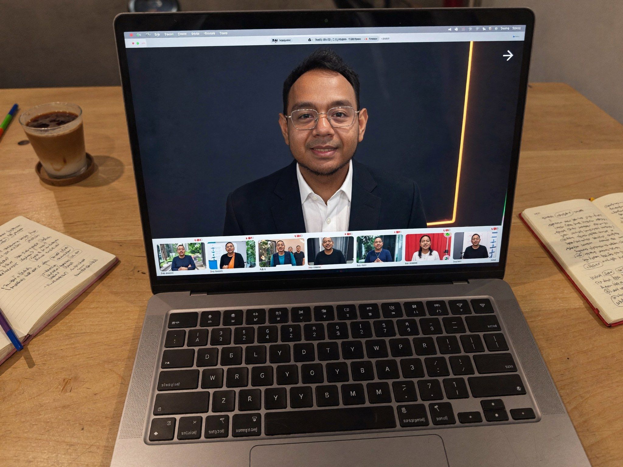 Webinar live Iskandar Danial di skrin laptop bersama peserta lain
